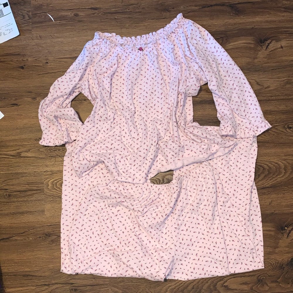 soft kawaii harajuku rose pink pajama set